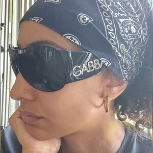 Dolce & Gabbana Sunnies Black on Black with SILVER Logo